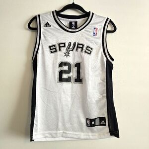 Kids Adidas NBA San Antonio Spurs Tim Duncan Basketball Jersey Size Medium